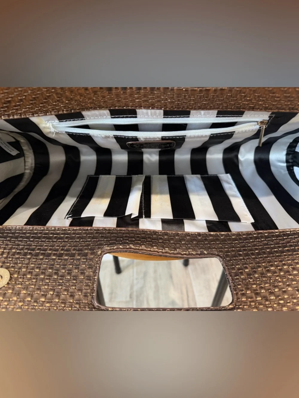 Woven Brown Clutch Handbag